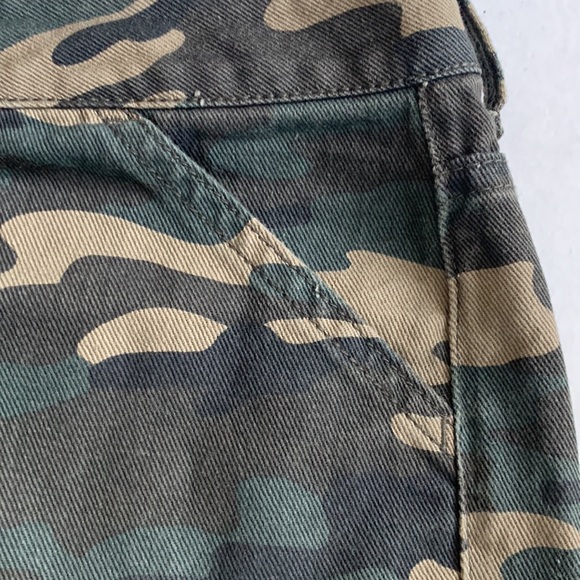 Forever 21 Camo Jean Shorts Khaki Tan Green 27 - Picture 7 of 13